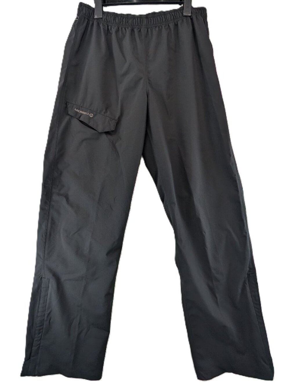 Merrell Rain Pants Mens Sz M Opti-Shell Waterproof Black Shell Water Wind Resist